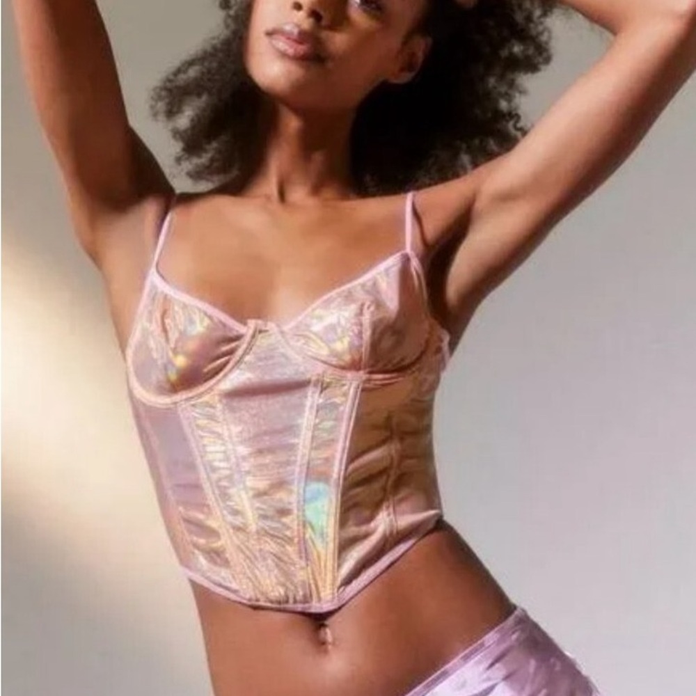 Urban Outfitters Pink Satin Corset never worn